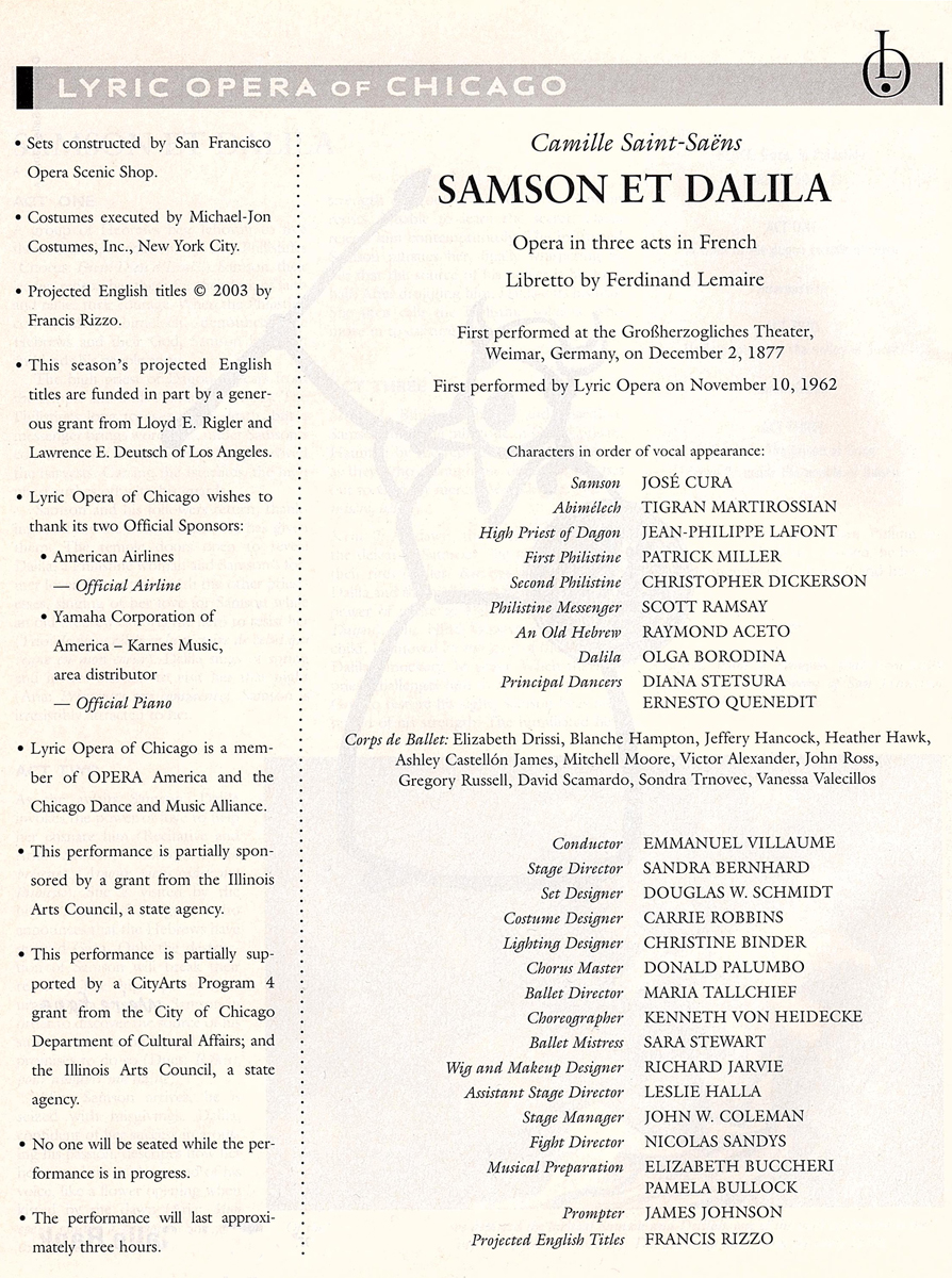 Samson 2003 2004 Chicago